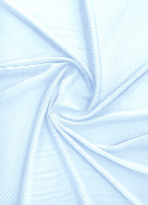 front Azazie Sky Blue Stretch Mesh Fabric By the Yard
