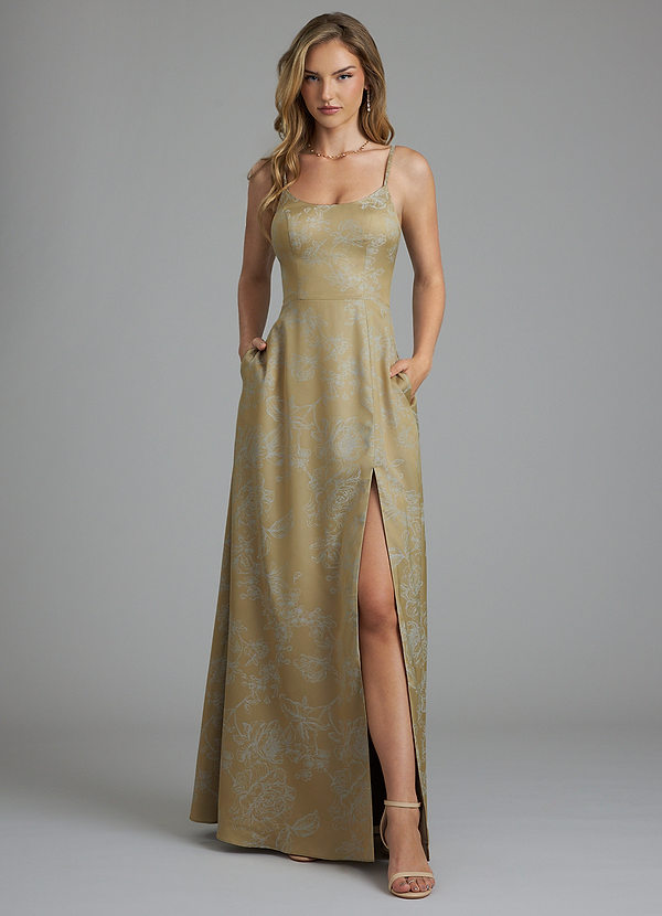 Azazie Moira Bridesmaid Dresses Antique Gold Blossom A-Line with Pockets Blossom Dress image1