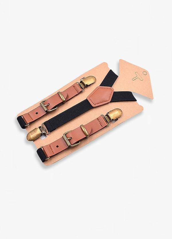 back Boy's Three-Clip Suspenders