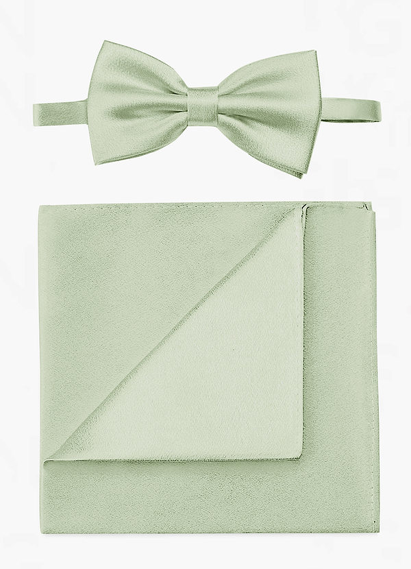front Ensemble nœud papillon et pochette en satin métallisé