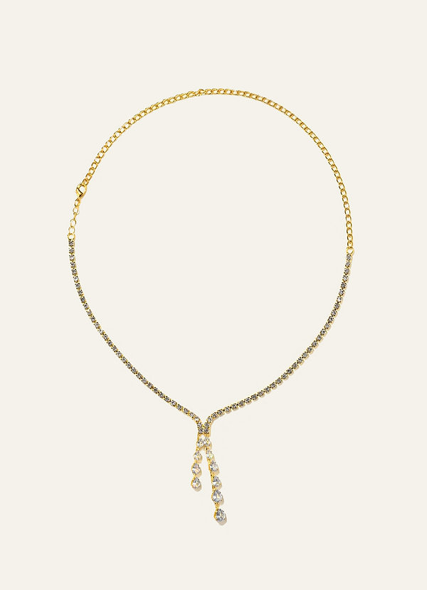 front Y Drop Tennis Necklace