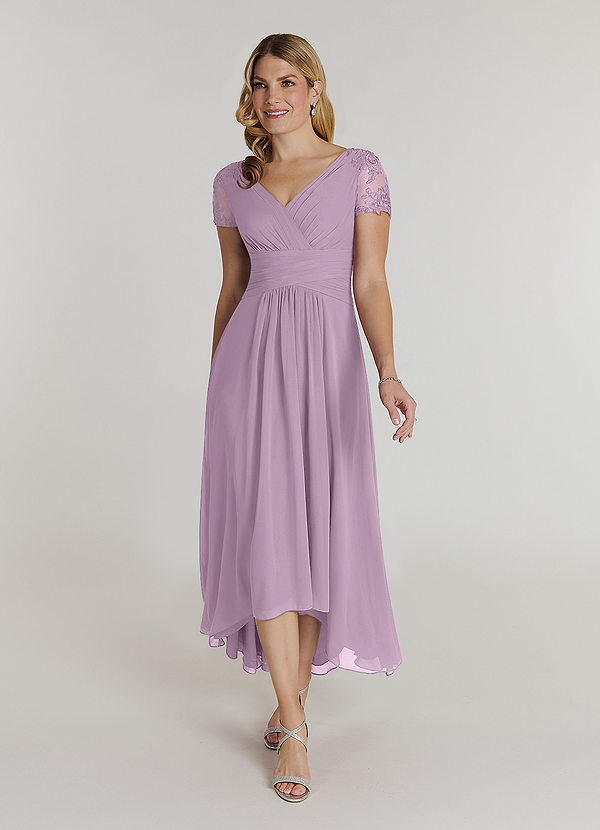 Azazie Thais Mother of the Brides Dresses Wisteria A-Line Lace Chiffon Dress image1