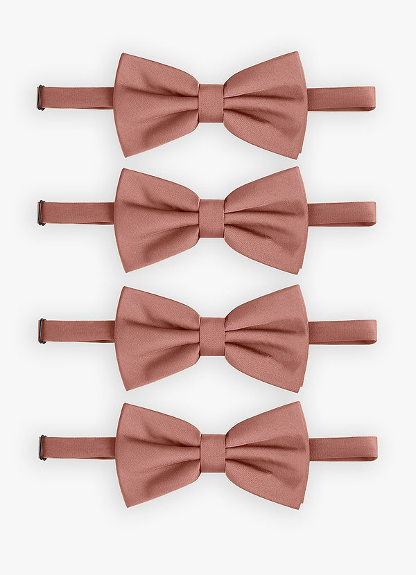 front Adjustable Stretch Satin Bow Tie – 4-Piece Set