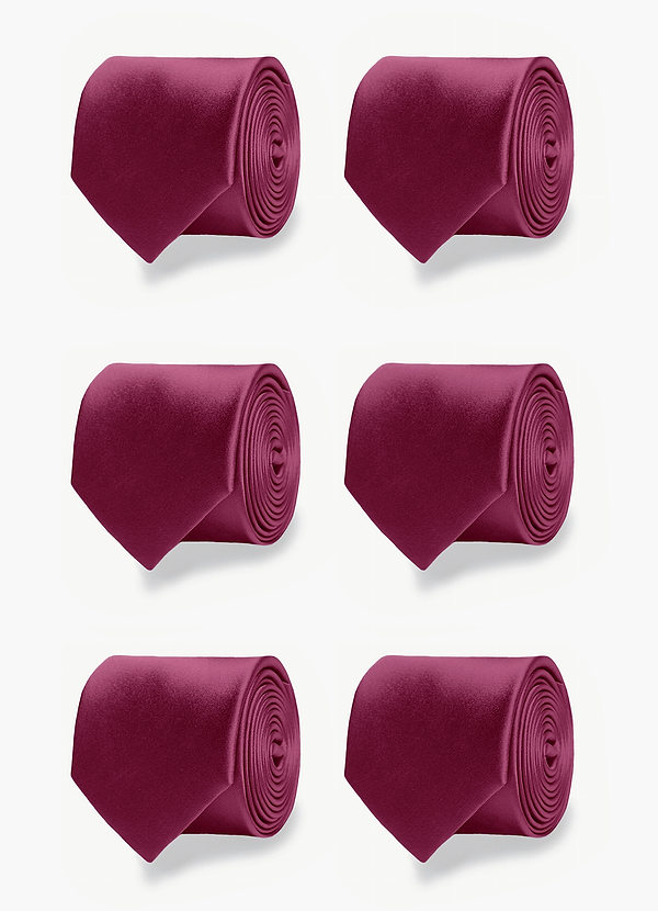 front Matte Satin Matching Groomsmen Tie Set – 6 Pieces
