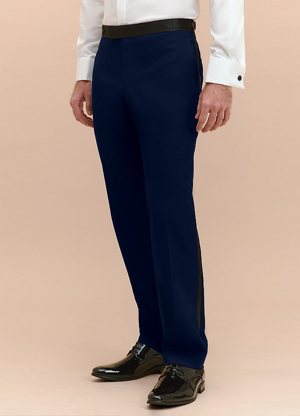 front Classic Navy Blue Tuxedo Pants