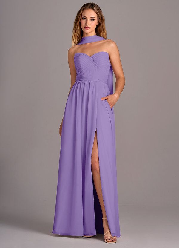 Azazie Joni Bridesmaid Dresses Tahiti A-Line Strapless Chiffon Convertible Dress image1