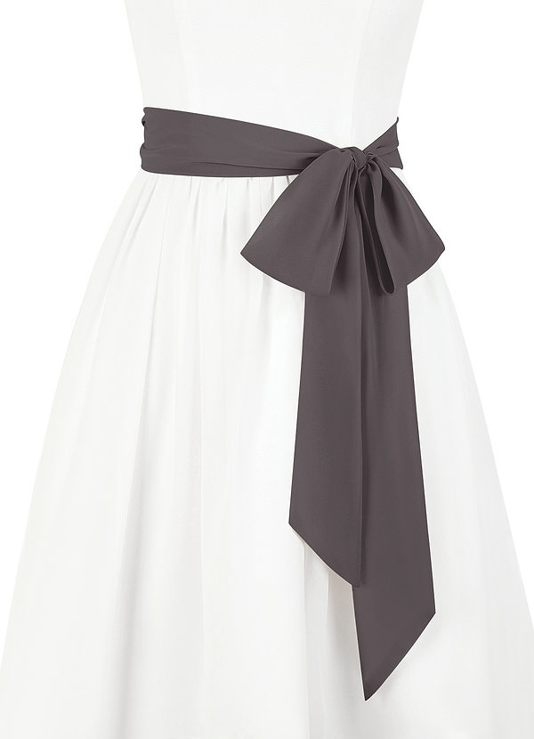 front Azazie Matching Color Chiffon Sash