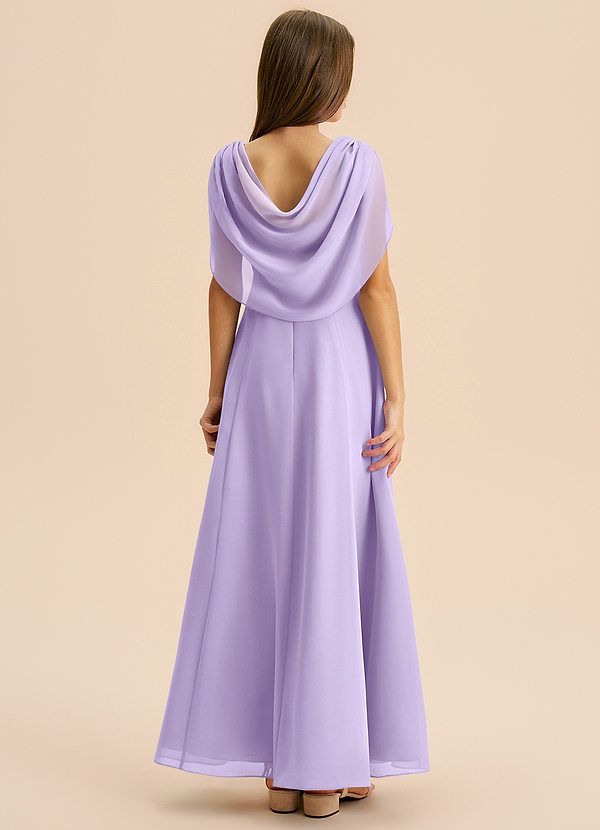 Azazie Lambie Junior Lilac A-Line Pleated Chiffon Dress image1
