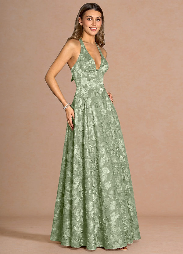 Isabeau Light Green Maxi Dress image1