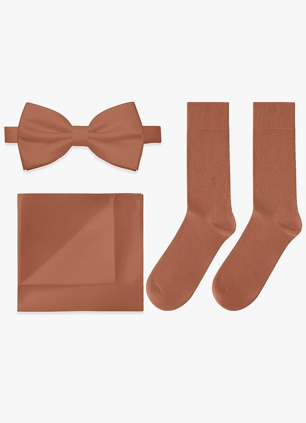 front Matching Bow Tie & Pocket Square & Socks Set