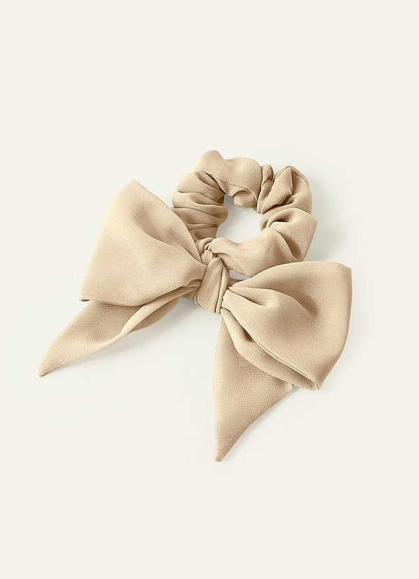 front Matching Color Chiffon Hair Scarf Scrunchie