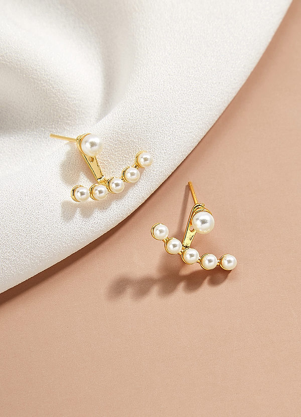 front Petite Pure Pearl Earrings