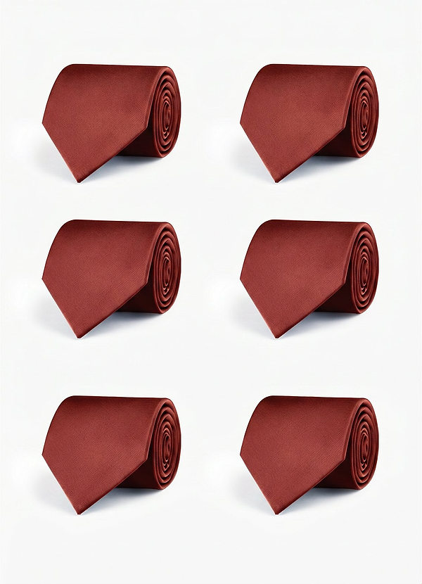 front Stretch Satin Matching Groomsmen Tie Set – 6 Pieces
