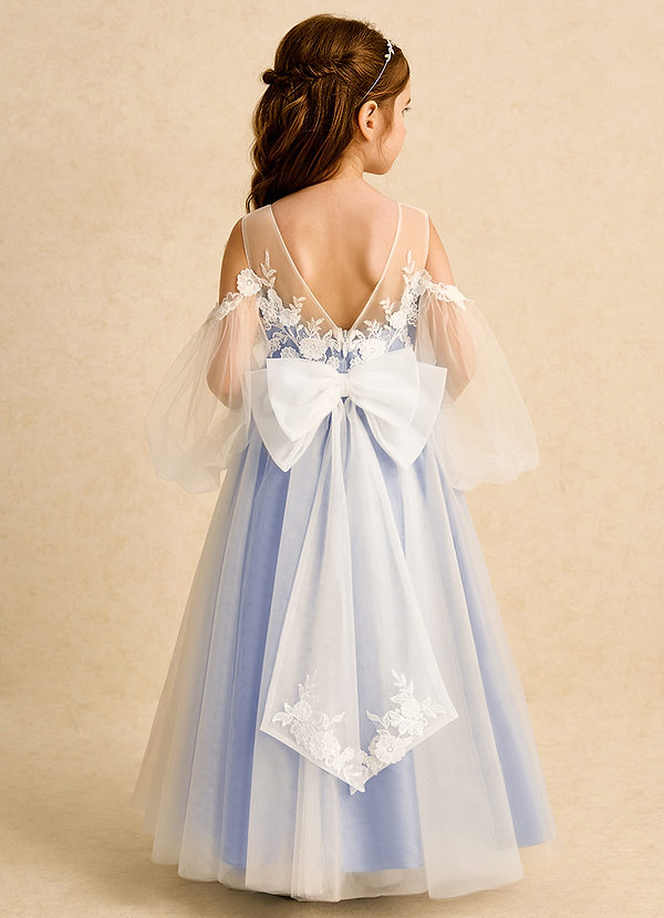 Azazie Zimi Robes de Fillette d'Honneur Robe Princesse en Tulle Encolure en Forme de Cœur Eis image1