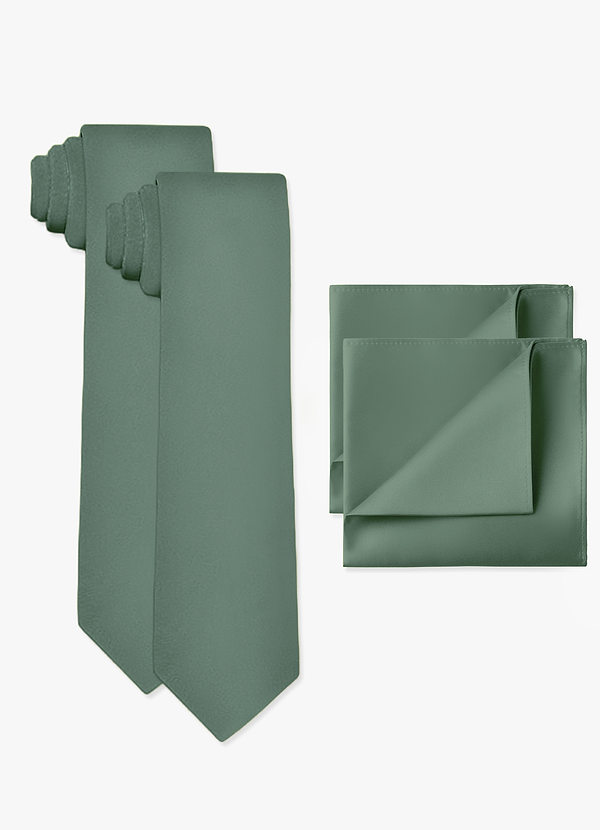 front Matte Satin Wide Tie and Pocket Square 2-Piece Set