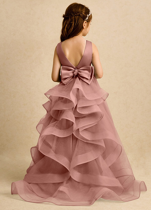 Azazie Lior Flower Girl Dresses Cedar Rose Ball-Gown Pleated Tulle Dress image1