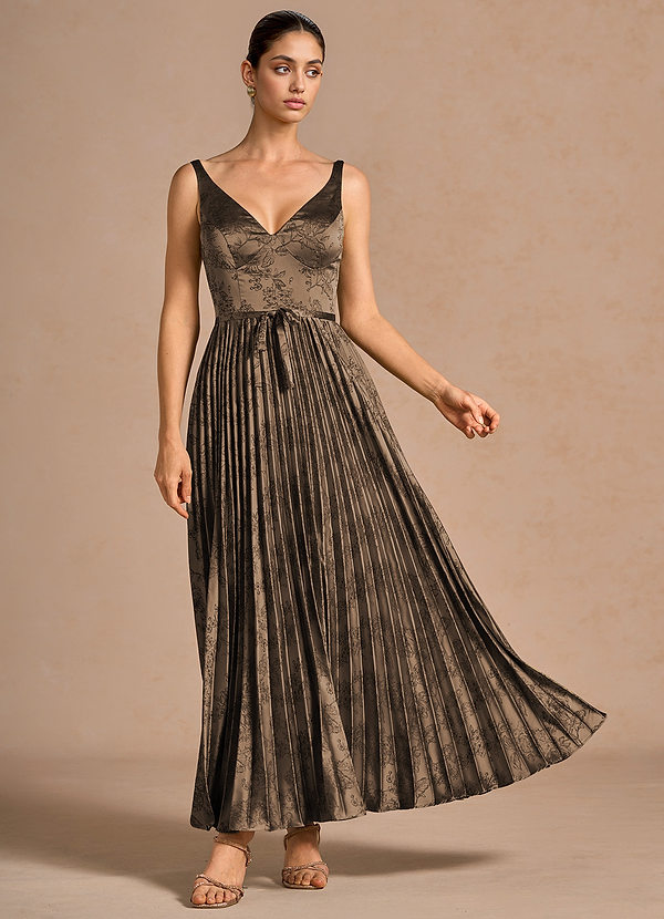 Hedda Coffee Brown Maxi Dress image1