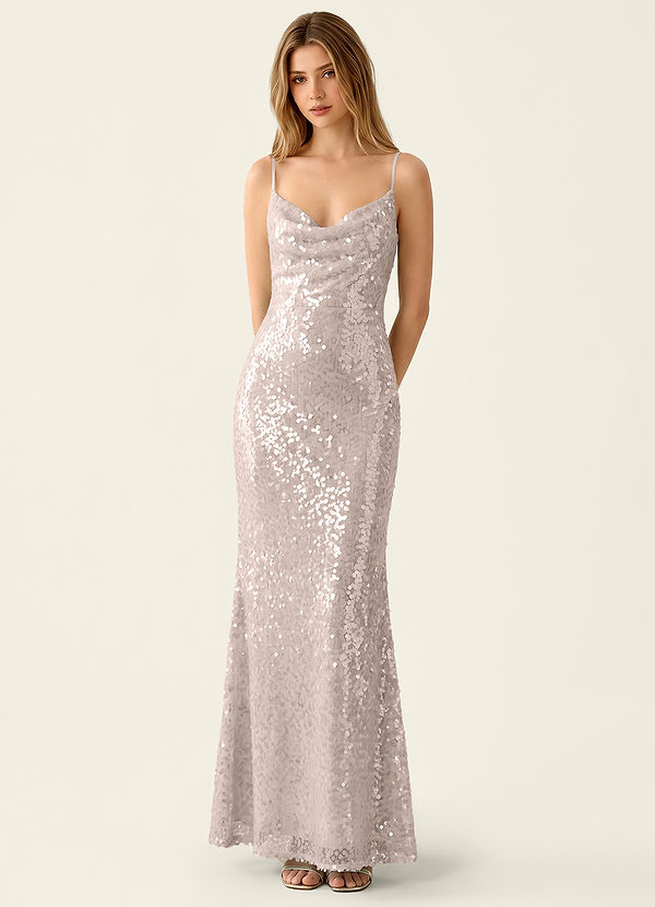 Elodie Pink Sequins V-neck Mermaid Dress image1