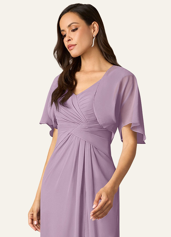 front Azazie Enveloppement En Mousseline Salomé De Couleur Assortie