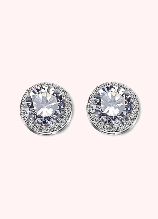 back Solitaire Crystal Studs