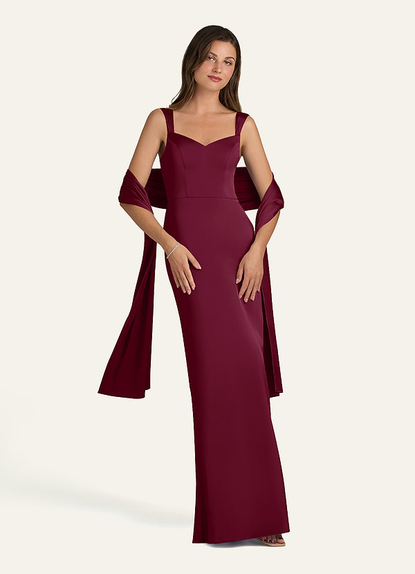 front Azazie Châle En Satin Extensible De Couleur Assortie