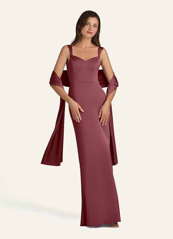 front Azazie Chal De Satén Elástico A Juego