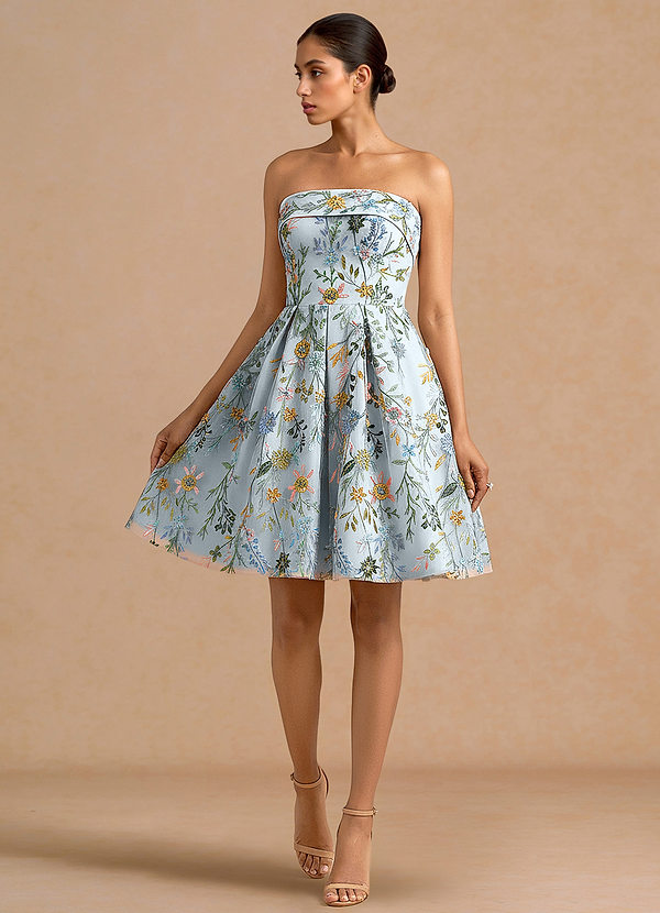 Evangeline Sky Blue Mini Dress | Azazie