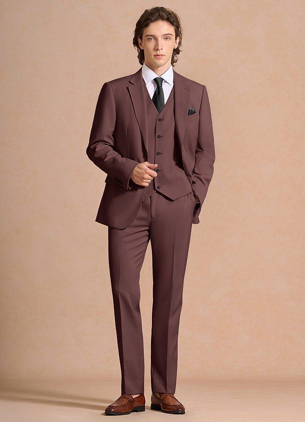 James Espresso Structured Stretch 3-piece suit | Suit Sets |Azazie
