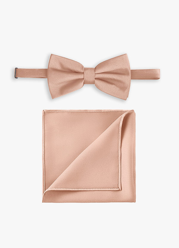 front Stretch Satin Bow Tie and Pocket Square Set