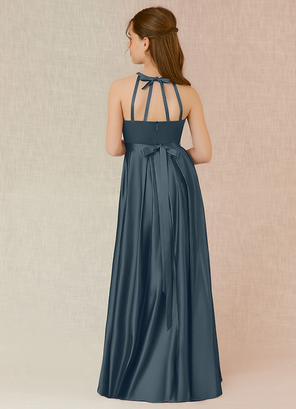 Azazie Arianthe Junior Twilight A-Line with Pockets Stretch Satin Dress image1