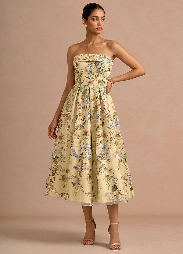 Evangeline Lemon Multi Midi Dress image1