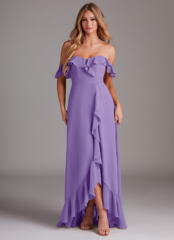 Azazie Lyra Bridesmaid Dresses Tahiti A-Line Chiffon Convertible Dress image1