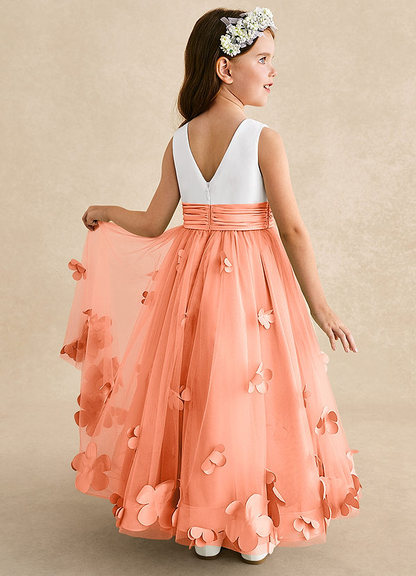 Azazie Vi Flower Girl Klänningar Klänning A-Line i Tyll Ärmlös image1