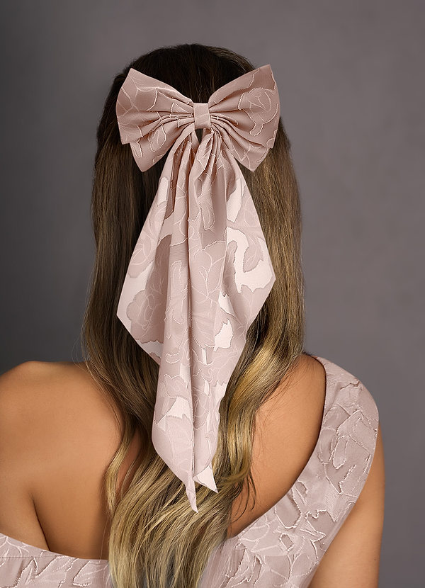 front Matching Color Floral Burnout Bow Hair Clip