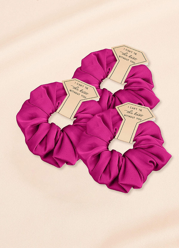 front Matching Color Bridesmaid Stretch Satin Over Size Scrunchies