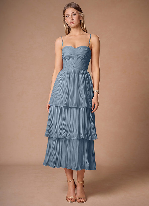 Vestido Azul Polvoriento Midi Isla image1