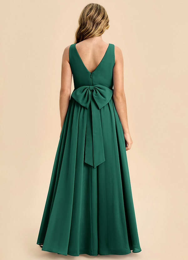 Azazie Hathaway Junior Klä av A-Line i Chiffong Rosett image1