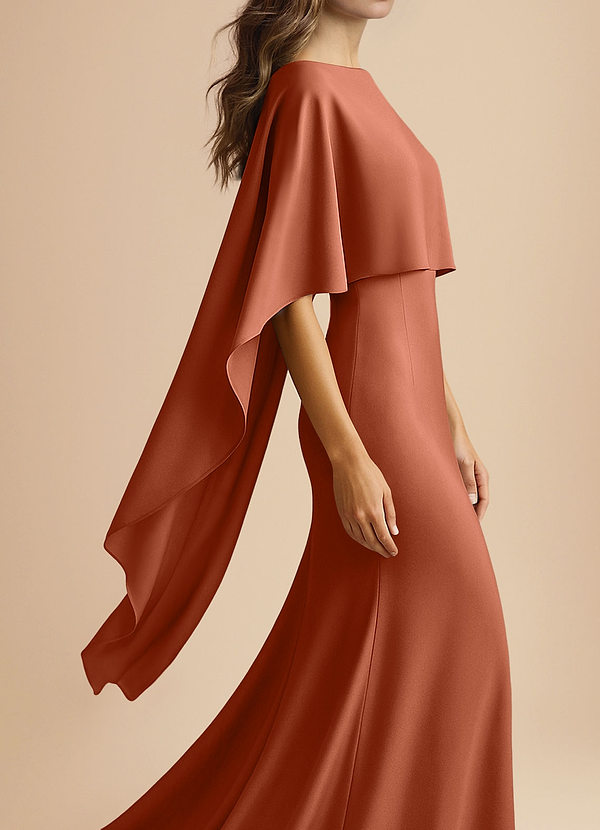 front Azazie Matching Color Stretch Satin Multiway Cape