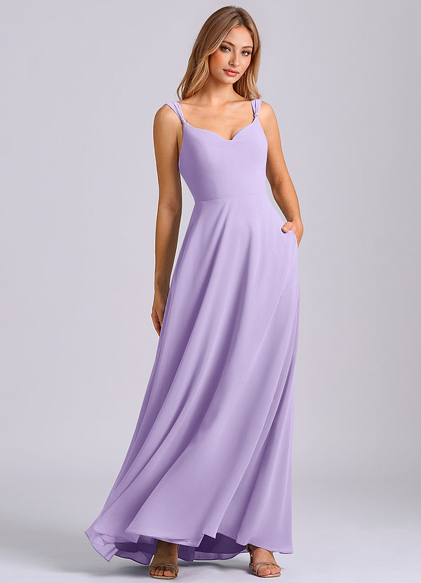 Azazie Beatrice Bridesmaid Dresses Lilac A-Line Sweetheart Neckline Chiffon Dress image1