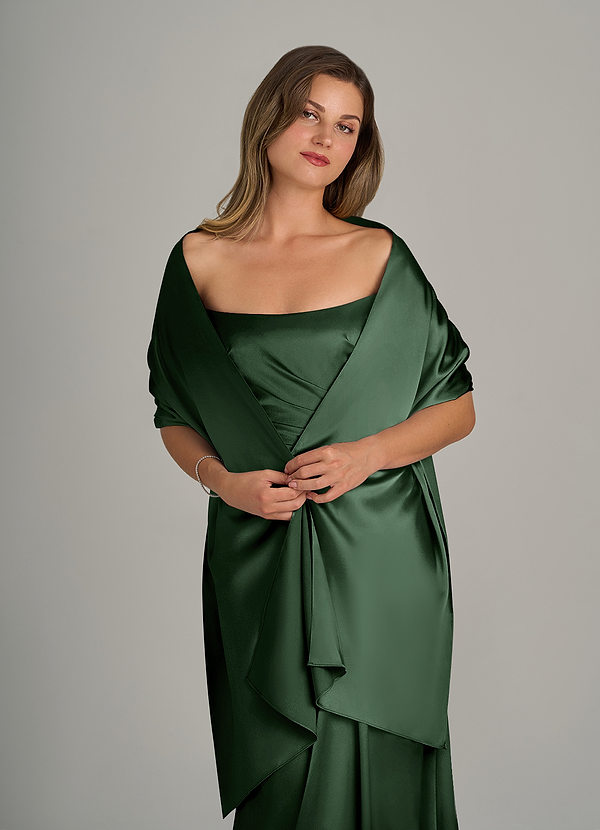 front Azazie Bijpassende Kleur Metallic Satijnen Sjaal