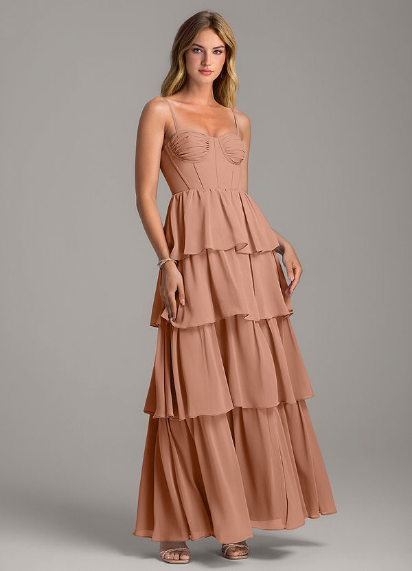 Azazie Alanna Bridesmaid Dresses Bronzer A-Line Sweetheart Neckline Chiffon Dress image1