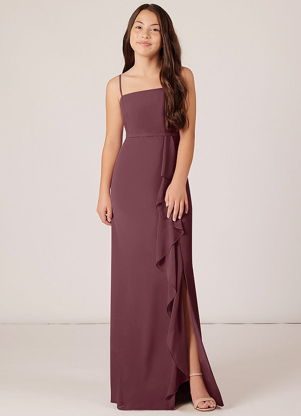 david's bridal sangria bridesmaid dress Pink David's Bridal Sangria Bridesmaid Dress Surplice Tank Long  Chiffon Bridesmaid Dress David's Bridal