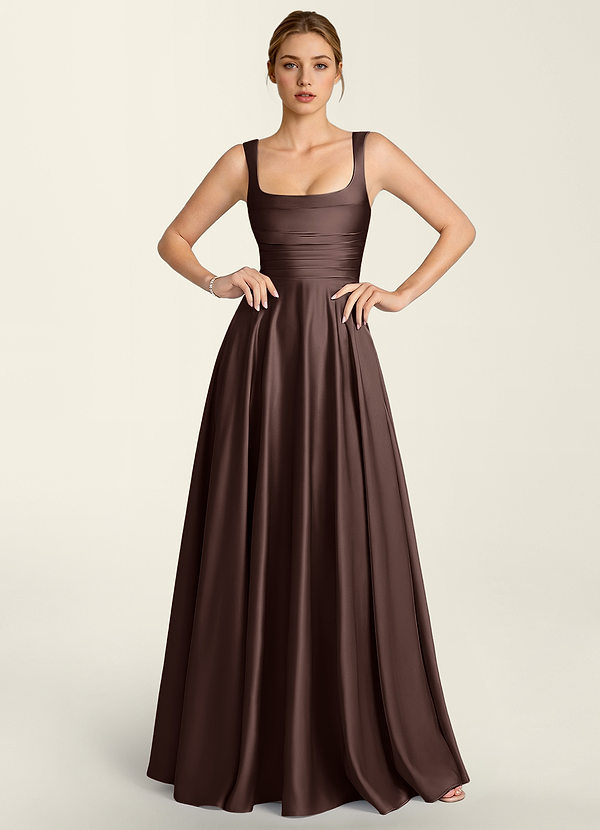 Margot Ganache Satin Corset A-line Dress image1