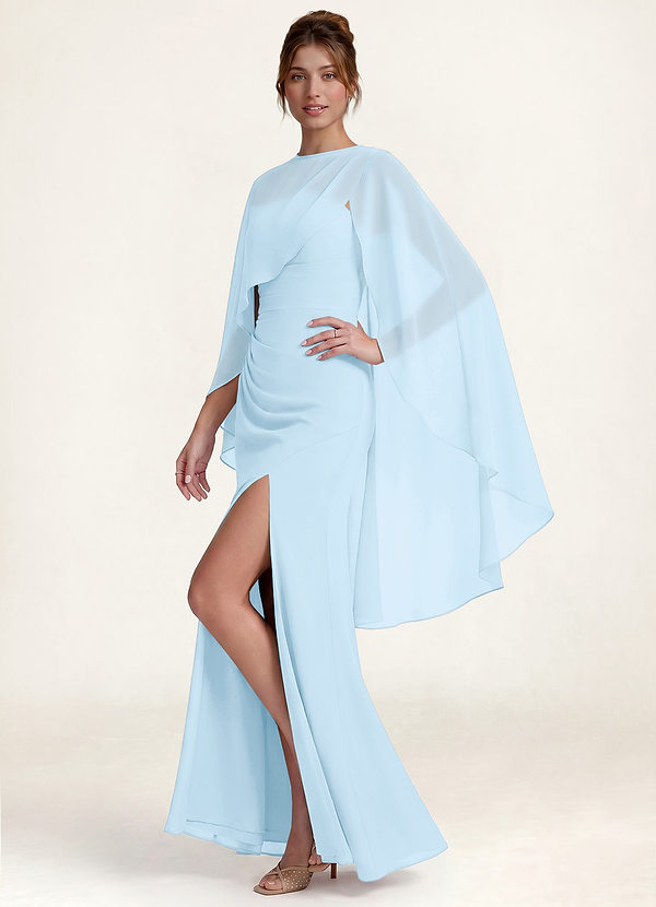 front Matching Color Asymmetric Chiffon Shawl