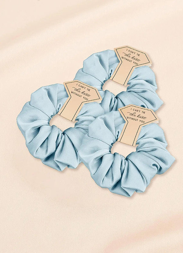 front Bruidsmeisje stretch satijn over maat scrunchies