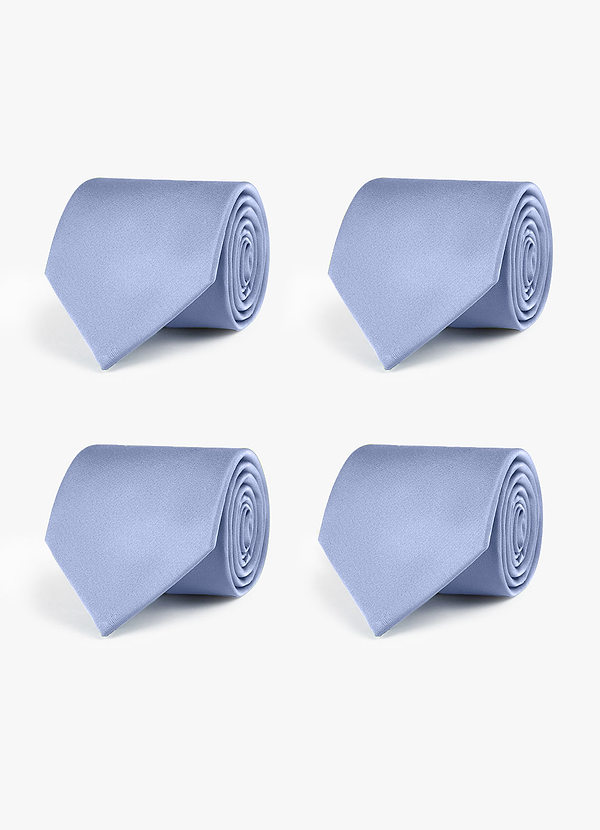 front Stretch Satin Matching Groomsmen Tie Set – 4 Pieces