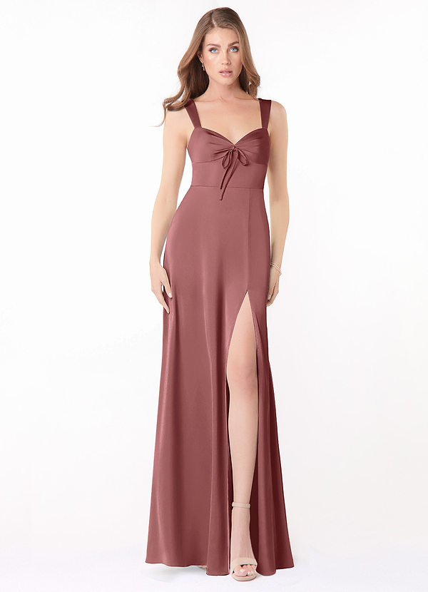 Azazie Alexia Bridesmaid Dresses A-Line Sweetheart Neckline Stretch Satin Floor-Length Dress image1