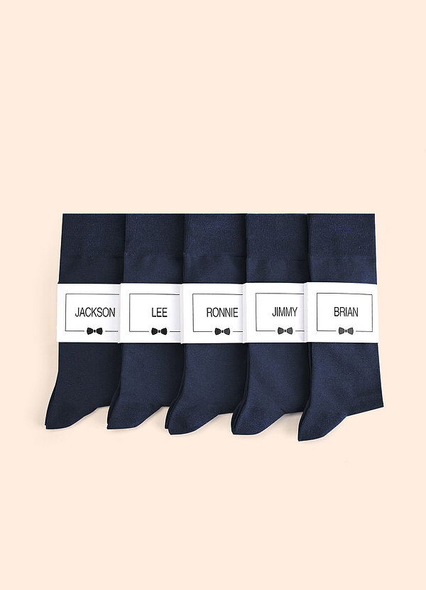 front Matching Color Men's Dress Socks with Personalized Label