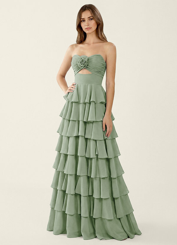 Serafina Light Green Chiffon Ruffled A-line Prom Dress | Azazie Serafina Light Green Chiffon Ruffled A-line Prom Dress | Azazie