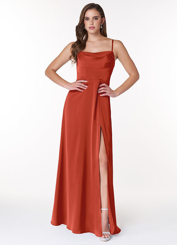 Azazie Clove Stretch Satin Dress Bridesmaid Dresses  image1